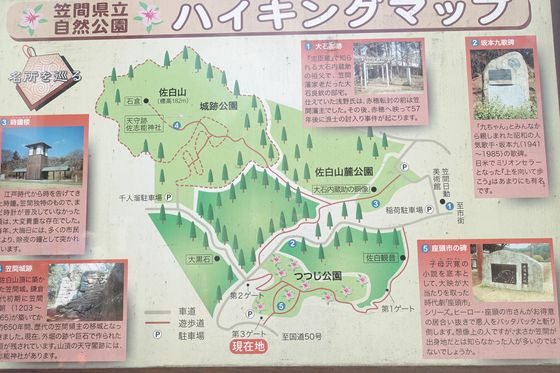 笠間県立自然公園 ハイキングマップ