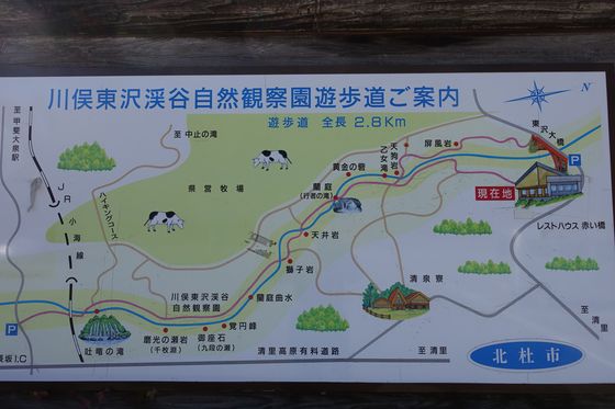 川俣東沢渓谷自然観察園遊歩道 マップ